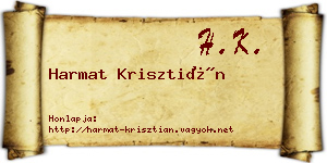 Harmat Krisztián névjegykártya