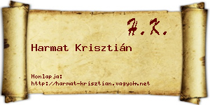 Harmat Krisztián névjegykártya